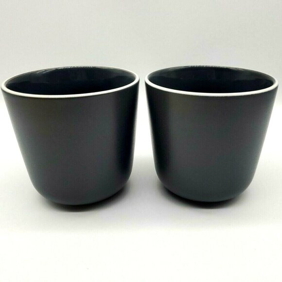 Royal Doulton Gordon Ramsay Mugs Slate Gray Bread Street 3.5"H Set Of 2 - Picture 10 of 12